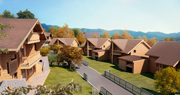 c4d log wooden house - Log House - Chamonix by GIOLETS